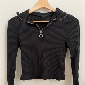 Cropped Ribbed Longsleeve Shirt
